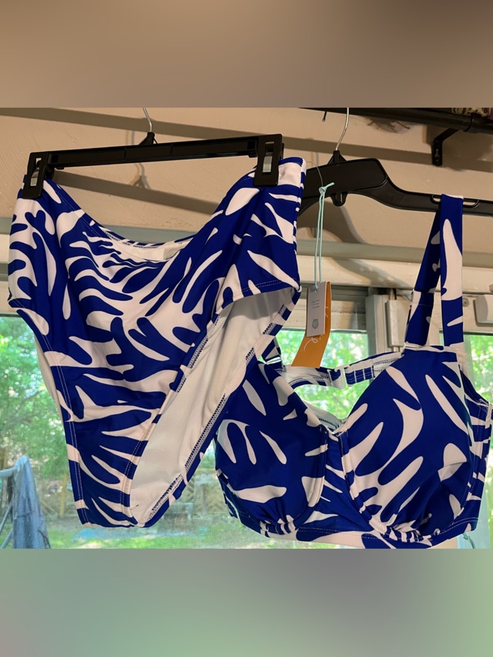 NWT Kona Sol Blue and White Bikini Size 16
